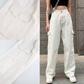 Rockmore, pantalones vaqueros holgados Vintage marrones para mujer, ropa de calle de los años 90, pantalones Cargo de pierna ancha con bolsillos, pantalones vaqueros rectos de cintura baja 2021 Tan Jianjun unisex
