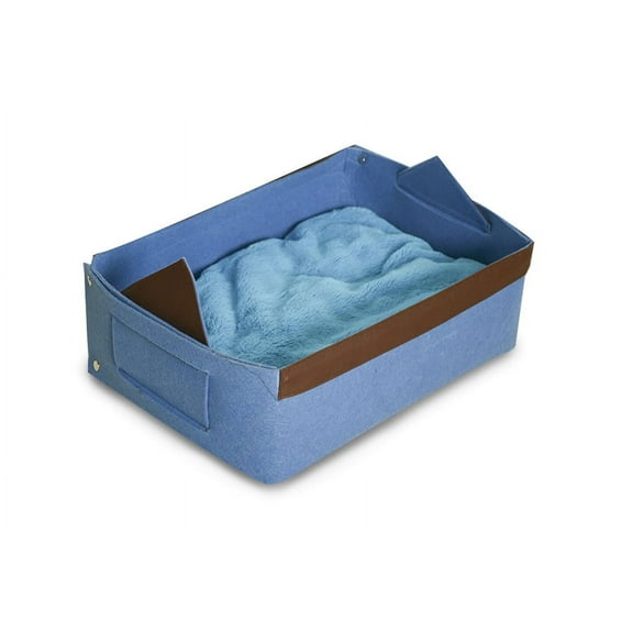 Kats 'N Us Cat Bed Felt Fabric, Small, Blue