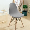 thumbnail image 3 of GUOOL 1pc Shell Chair Seat Cover Modern Living Room Jacquard Slipcover light gray, 3 of 9