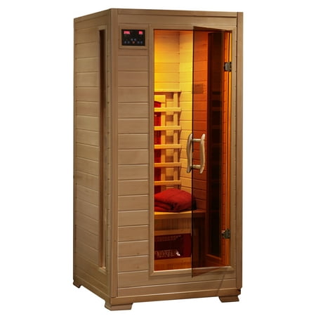 Radiant Saunas Radiant Saunas FAR Infrared 1-2-Person Hemlock Sauna Room with 3 Heaters and Audio