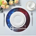 thumbnail image 3 of SKYSONIC Independence Day Round Placemats for Dining Table Non-Slip Heat-Resistant Polyester Table Mats Set of 6 Washable Table Mats for Kitchen Dining Table Decoration (1120), 3 of 5
