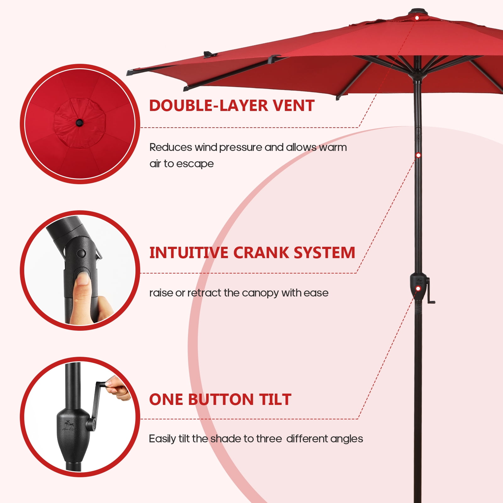 9 patio umbrella replacement canopy Aoodor Patio Umbrella Replacement Canopy for 9 ft 8 Ribs Table Umbrella
