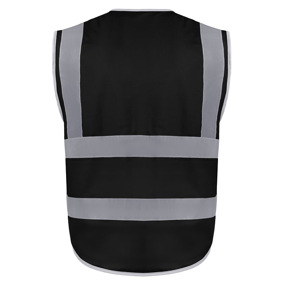 GOGO 9 Pockets High Visibility Zipper Front Safety Vest With Reflective Strips, Meets ANSI Standards