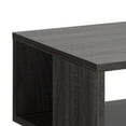 thumbnail image 2 of 47 Inch Modern Coffee Table, Abstract Style, Open Shelf, Distressed Gray- Saltoro Sherpi, 2 of 6