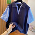 thumbnail image 6 of yillto Women Short Sleeve Tops Fashion Loose Blouses Fall Trendy Dressy Casual Shirts for Womens S-5XL, 6 of 7