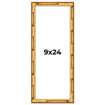 9x24 Frame Gold Bamboo Solid Wood Picture Frame | 0.75 Inch Moulding Width | Interior Frame Depth