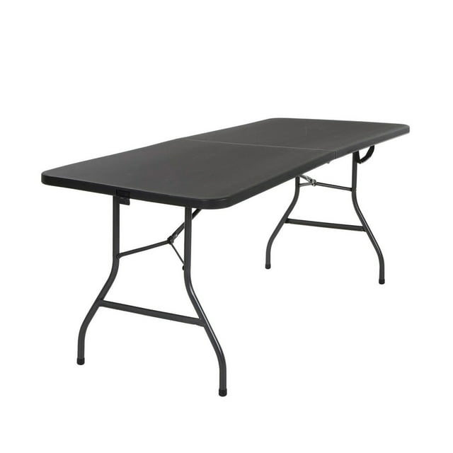 Mesa Plegable Grande De Plástico 180cm Para Jardín Negra