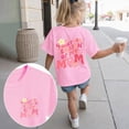 thumbnail image 2 of kpoplk Toddler Baby Girls Flower Shirt Cute Graphic Short Sleeve T-Shirt Kids Print Graphic Summer Tees Top(Pink,9-10 Y), 2 of 6