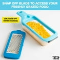 thumbnail image 4 of Tasty Stainless Steel Kitchen Grater and Zester with Base, Switchable Coarse and Fine Blades, Blue, 4 of 8