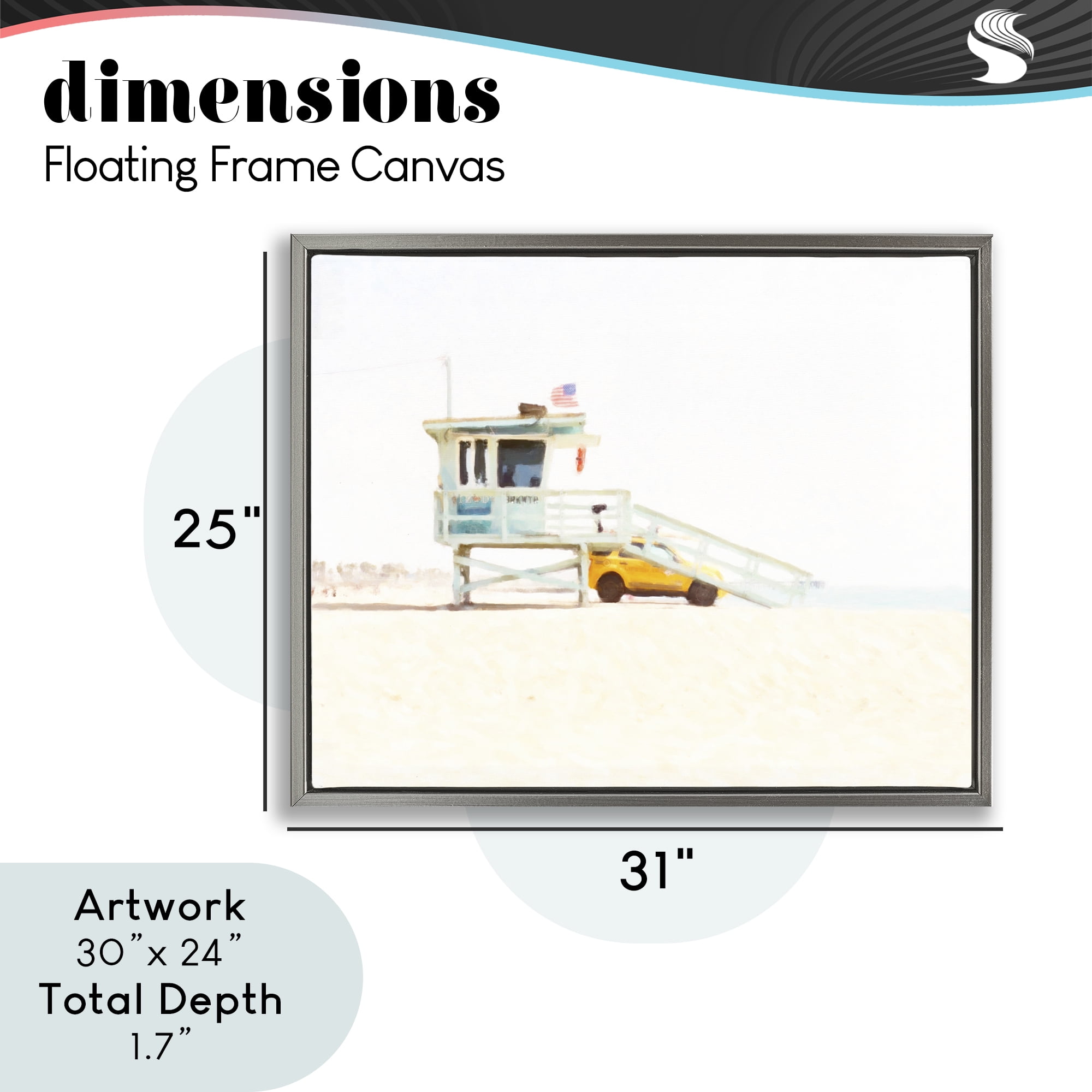 Stupell Industries Soft Light Lifeguard Station Gray Framed Floater Canvas Wall Art, design by Kim Curinga