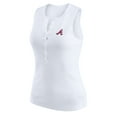 thumbnail image 2 of Women's WEAR by Erin Andrews White Atlanta Braves Rib-Knit Henley Tank Top, 2 of 5