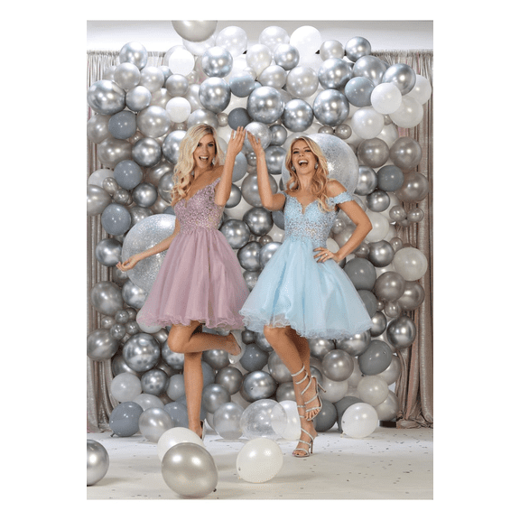 Women's May Queen Floral Glitter Mermaid Prom 2026 Gown Rose Pinkgold 14