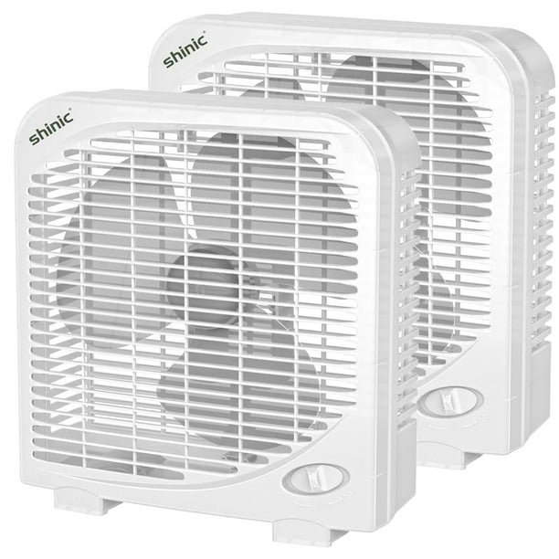 Ventilador de sobremesa Shinic, 10 pulgadas, 2 velocidades, 2 paquetes, color blanco