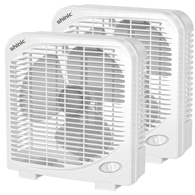 Ventilador de sobremesa Shinic, 10 pulgadas, 2 velocidades, 2 paquetes, color blanco