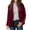 Wine, variant on CharmCyan Women’s Velvet Blazer Long Sleeve Open Front Classic Fit Lapel Collar Soft Textured Jacket for Office Casual Wear Black L