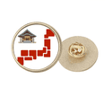 thumbnail image 1 of Broche de oro metálico circular, 1 of 3