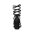 thumbnail image 2 of BLISSFUL STEP Lace Up Strappy Block Mid Heels Sandals for Women Black (Size 7.5), 2 of 7