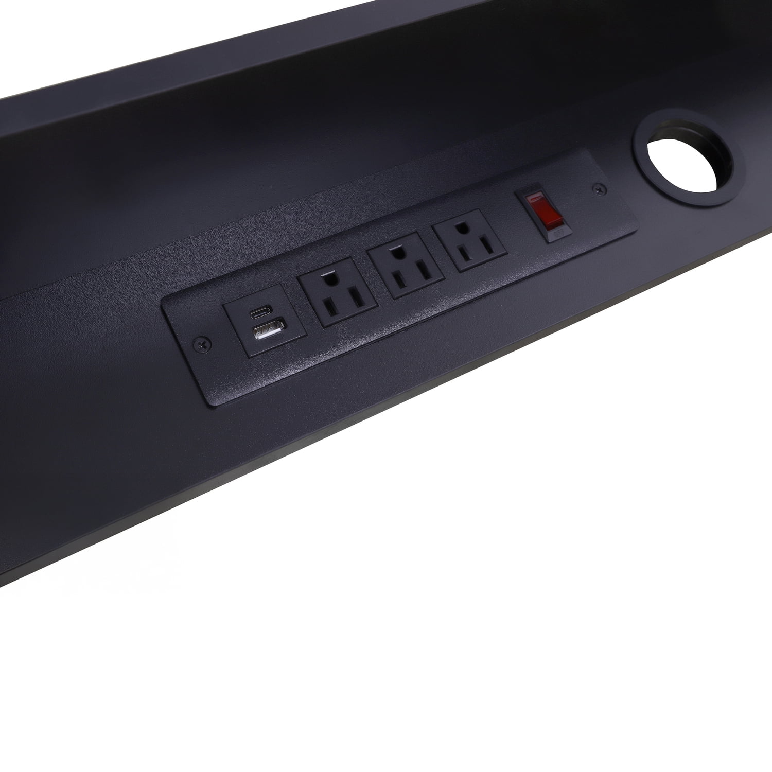 Rocelco 30" Dual Monitor Stand with AC Outlets and USB in Black