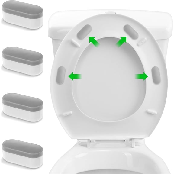 Universal Toilet Seat Bumper Kit,Tutuviw 4Pcs Strong Adhesive Toilet Seat Bumpers,Toilet Seat Spacers for Bidet,Rubber Bumpers Pads Replacement,Toilet Lid Rubber Bumpers for Cushioning Protection
