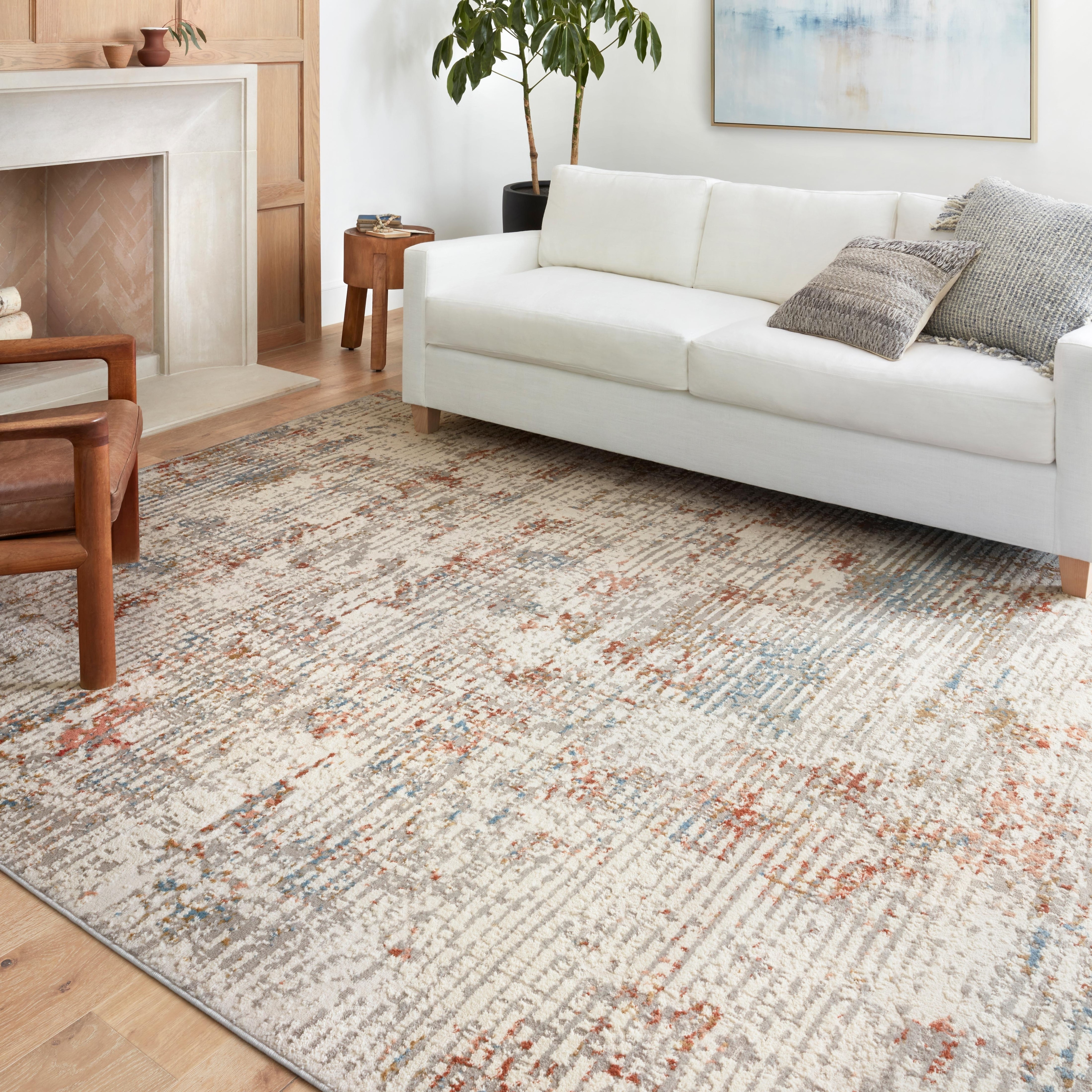 Alexander Home Madison Sky Abstract Area Rug 6' 7" x 9' 10" 6' x 9', 7' x 9' Indoor Living Room