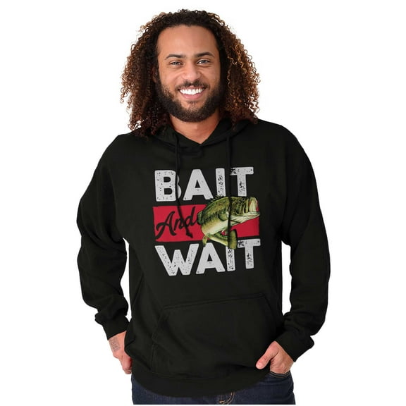 Fishing Largemouth Bass Bait Wait Hoodie Sweatshirt Women Men Brisco Brands S