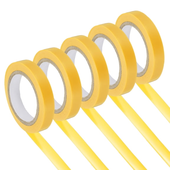 Uxcell Grip Fishing Tape, Racquet Finishing Tapes Racket Accessories Sticky Seal - Fitting for (Tennis, Badminton, Squash), 5 Pack & 32.8ft & Yellow