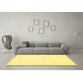 thumbnail image 3 of Ahgly Company Machine Washable Indoor Rectangle Solid Yellow Modern Area Rugs, 8' x 12', 3 of 4