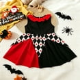 thumbnail image 6 of Bobifish Toddler Girls Dress Ruffle Sleeveless Color Block Heart Print Dress Party Dance Halloween Children Girls Dresss, 6 of 8