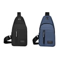 thumbnail image 1 of Dos pequeños bolsos de pecho, un bolso de hombro y una cartera impermeable. Negro y azul Salvador Bolsos de pecho para hombre, 1 of 10