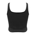 thumbnail image 4 of ZHOGXU Women's Tank Tops Sleeveless Square Neck Solid Color Cropped Comfortable Stretchy Slim Fit Layering Camisole For Daily Wear,Black,Xs, 4 of 5