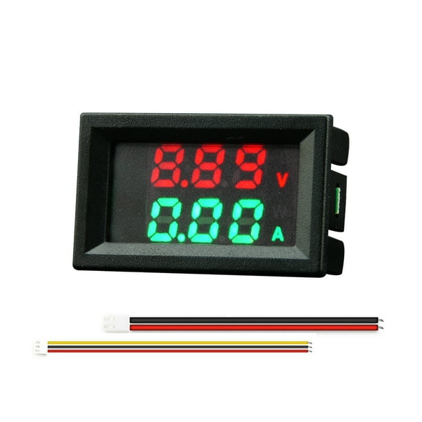 Medidor corriente voltaje digital Bsvklp DC0-100V Amp Volt Gauge LED dual rojo verde 50A