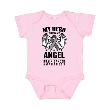 

Inktastic My Hero is Now My Angel Brain Cancer Awareness Boys or Girls Baby Bodysuit