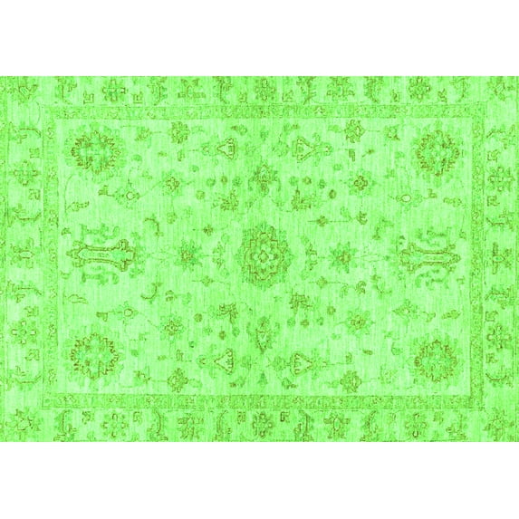Ahgly Company Indoor Rectangle Oriental Green Traditional Area Rugs, 8' x 12'