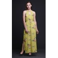 thumbnail image 3 of Bimba Floral Women Sleeveless Crew Neck Halter Gown With Side Slits Maxi Dress-Large, 3 of 6