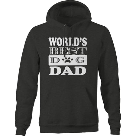 Worlds Best Dog Dad Puppy Animal Pet Hoodie for Big Men 3XL Dark Grey