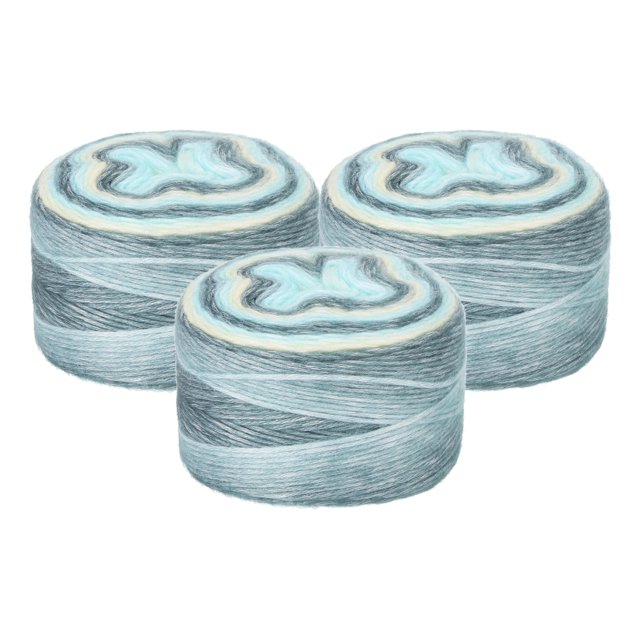 Unique Bargains Gradient Cake Cotton Acrylic Wool Mixed Light Yellow Yarn, 3 Pack