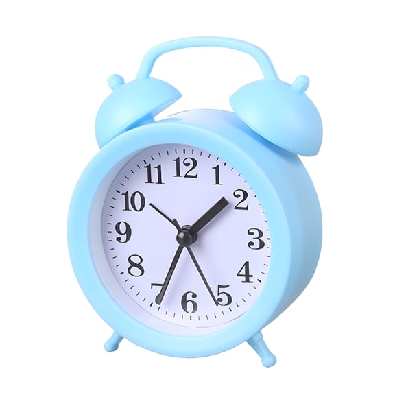 DESIGNICE 2026 New Double Bell Clock Accurate Timekeeping Battery Operated Analog Mini Round Bedside Desk Alarm Clock for Bedroom,Desk,Nightstand