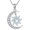 Sun, variant on Moonstone Necklace Sterling Silver for Women, Crescent Moon and Sun/Saturn Pendant Celestial Jewelry Christmas Birthday Gifts