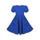 thumbnail image 1 of Vestido de Niña Azul Profundo Color Sólido con Volantes Manga Abullonada Bolsillo 3D Fiesta 7 Años, 1 of 8