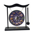 thumbnail image 4 of Gong Ornament Mini Chinese Gong with Stand, Feng Shui Gong Brass Desktop Gong Mini Wind Chimes Asian Gong Bells for Tabletop, Home Decoration Style F, 4 of 8