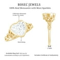 thumbnail image 5 of Rosec Jewels Solitaire Moissanite Heart Shaped Engagement Ring 2 Carat - Celtic Knot Ring - 8 mm - D-VS1 Quality Certified, 18K Yellow Gold, US 3.50, 5 of 8