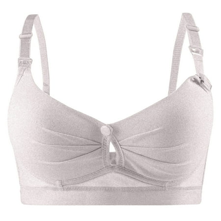 Nursing Bra Women Back-Smoothing Bra Feature V-Neck T-Shirt Bra Style W-1398 Gray 40