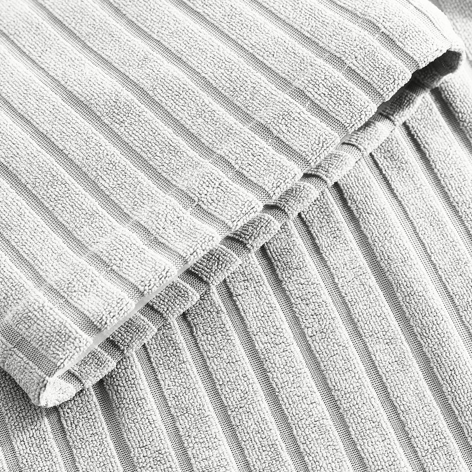 Men Striped Wrap Bathrobe Long Sleeve V Neck Belted Robe with