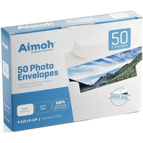 Aimoh White A4 Photo Card Envelopes with Strong Self-Seal Closure, 4.5” x 6.25” 50-Pack