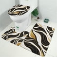 thumbnail image 2 of Black White Gold Marble Pattern Bathroom Rugs Sets 3 Piece,Toilet Cover Set,Absorbent Non Slip Bathroom Mats Sets with U-Shaped Contour Rug Toilet Rug Set, 2 of 5