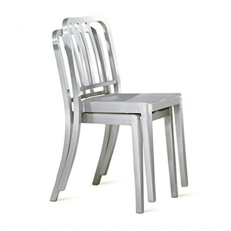 Brushed Anodized Aluminum Modern Salem Side Dining Chair Chair Cafe (Best Tumbling Media For Aluminum)