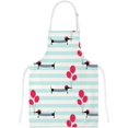 thumbnail image 2 of Polyester Insulation Kitchen Oven Mitts Potholder Apron 3Pcs Set Dachshund Holding Balloons Non Slip Heat Resistant Gloves for Baking Cooking BBQ, 2 of 7