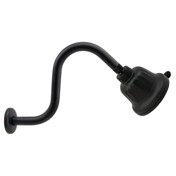 Westbrass CO573F-62 5" Round 5-Function Filtered Adjustable Spray Shower Head with S-Shaped 8" Shower Arm, Matte Black