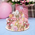 thumbnail image 2 of Acmee - Juego de 44 adornos para tartas de oso &ndash; Mini oso 3D para beb&eacute;, botella de leche, bolas de espuma de oro rosa, decoraci&oacute;n para tartas para ni&ntilde;os, ni&, 2 of 6