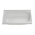 thumbnail image 2 of Lippert Components Bathtub 209673 Better Bath; Standard Tub; 24 Inch x 40 Inch; With Threshold; Without Seat; Smooth Floor Surface; Left Hand Drain; White; ABS, 2 of 4